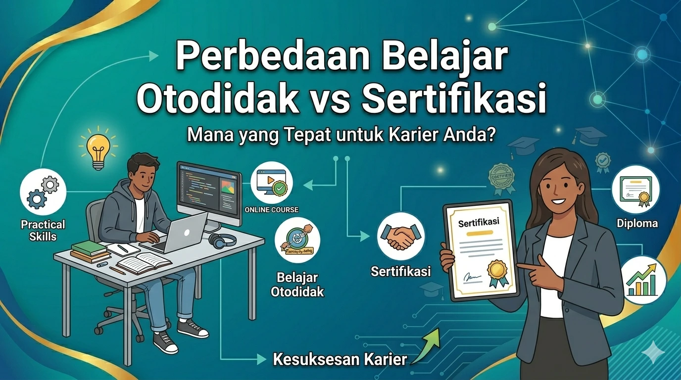 Perbedaan Belajar Otodidak vs Sertifikasi